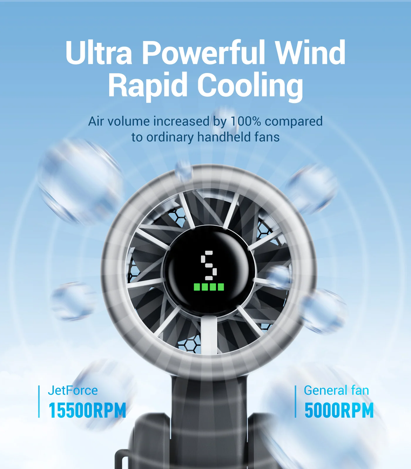 Diveblues Portable Turbo Handheld Fan N607D