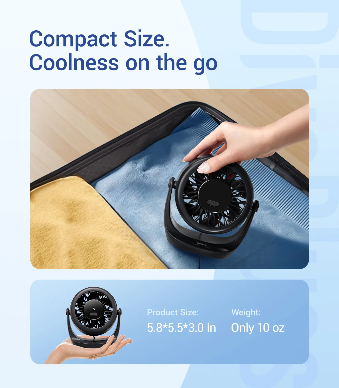 Diveblues USB Desk Turbo Fan D5001